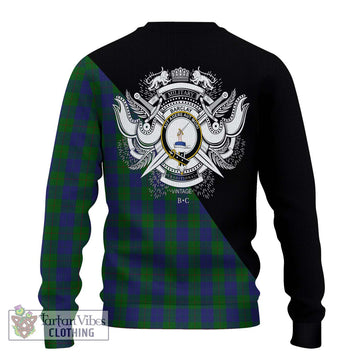 Barclay Tartan Ugly Sweater with Family Crest and Military Logo Style