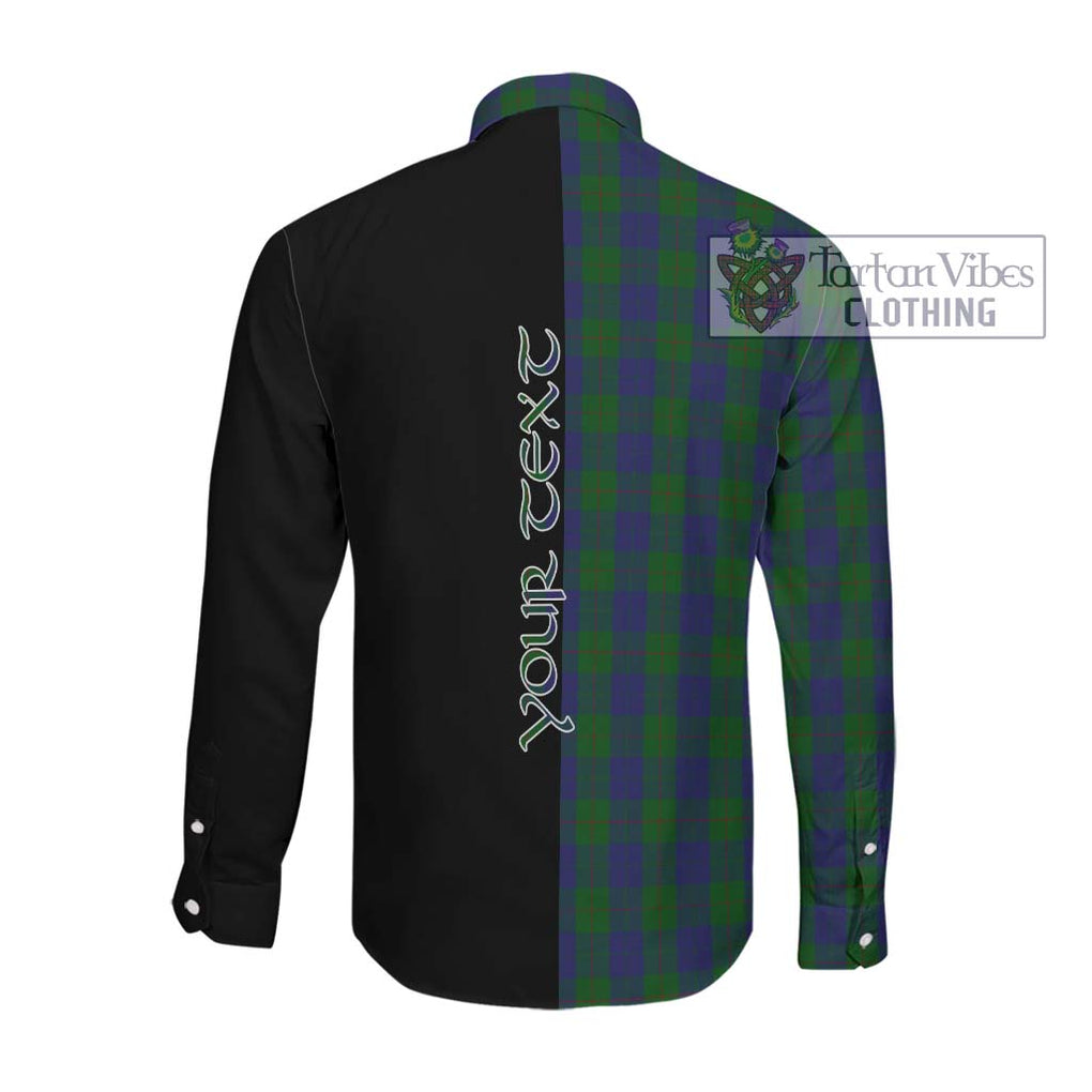 Barclay Tartan Long Sleeve Button Shirt with Family Crest and Half Of Me Style Men's Shirt - Tartanvibesclothing Shop