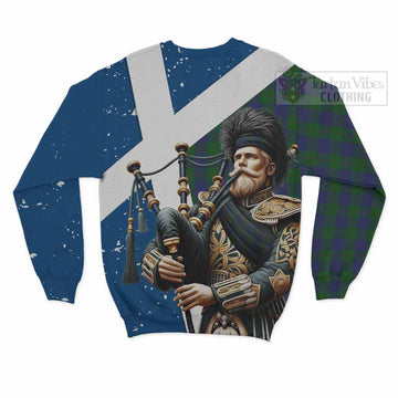 Barclay Tartan Sweatshirt with Family Crest Scottish Bagpiper Vibes