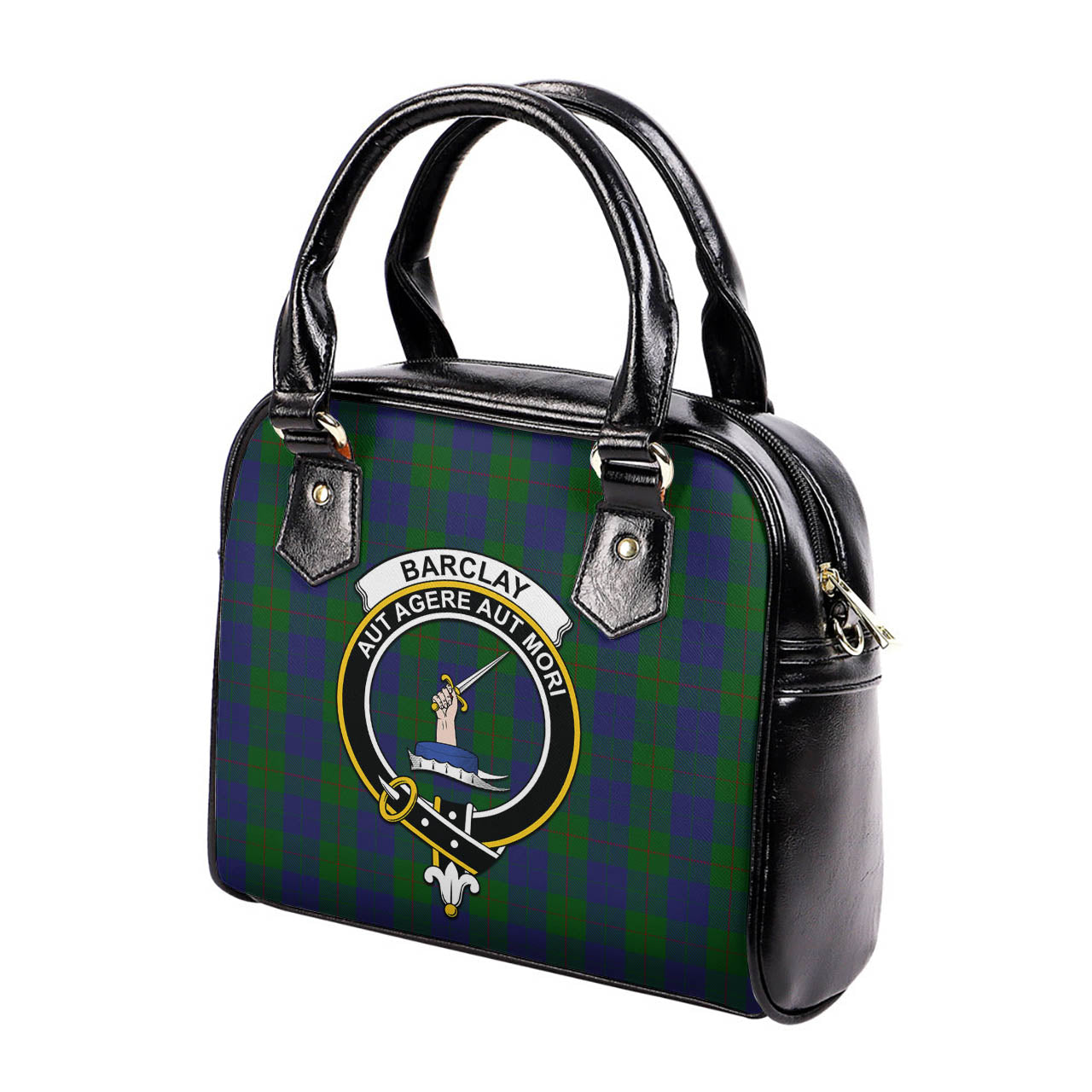 Barclay Tartan Shoulder Handbags with Family Crest - Tartanvibesclothing