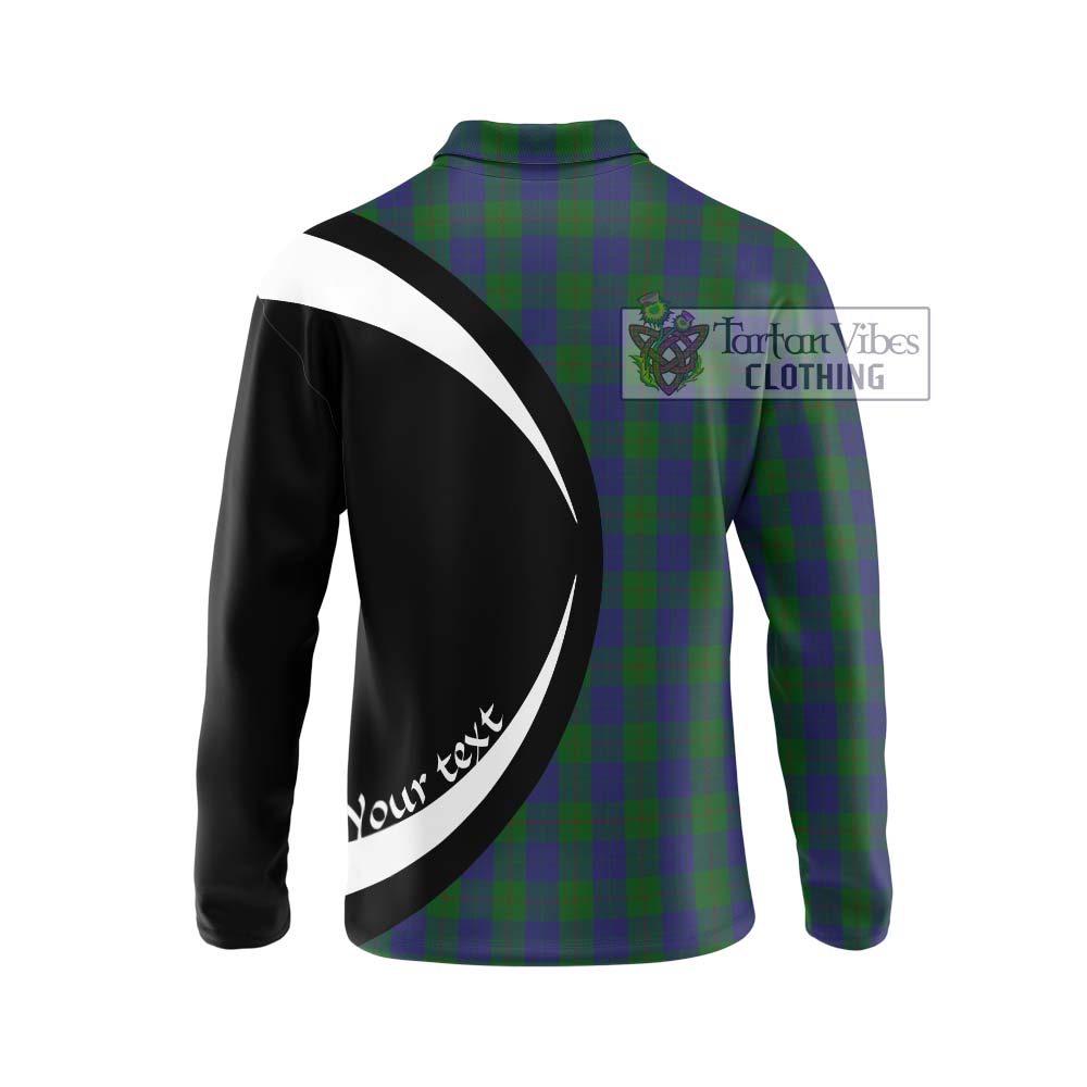 Barclay Tartan Long Sleeve Polo Shirt with Family Crest Circle Style - Tartan Vibes Clothing