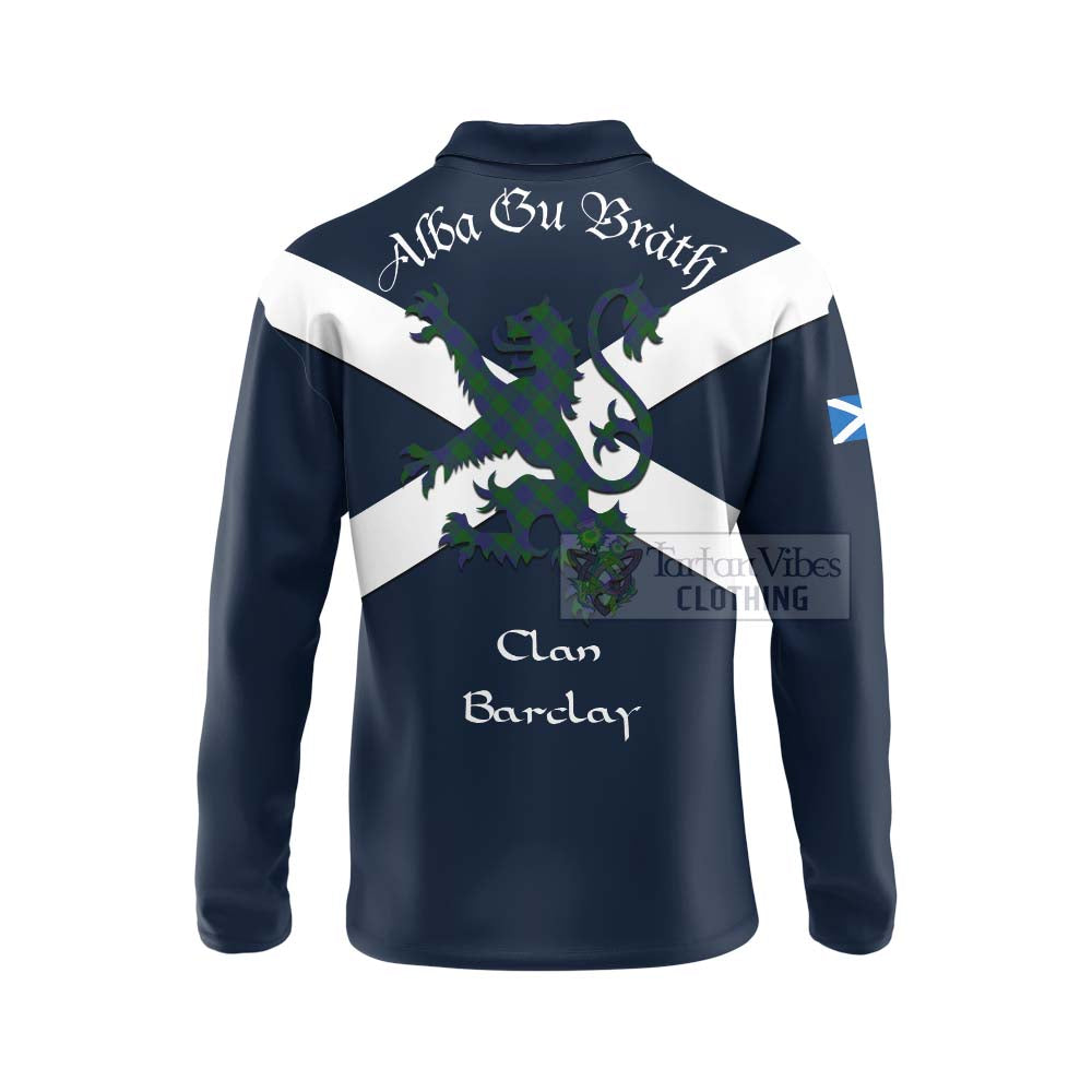 Tartan Vibes Clothing Barclay Tartan Lion Rampant Long Sleeve Polo Shirt – Proudly Display Your Heritage with Alba Gu Brath and Clan Name