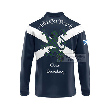 Barclay Tartan Lion Rampant Long Sleeve Polo Shirt  Proudly Display Your Heritage with Alba Gu Brath and Clan Name