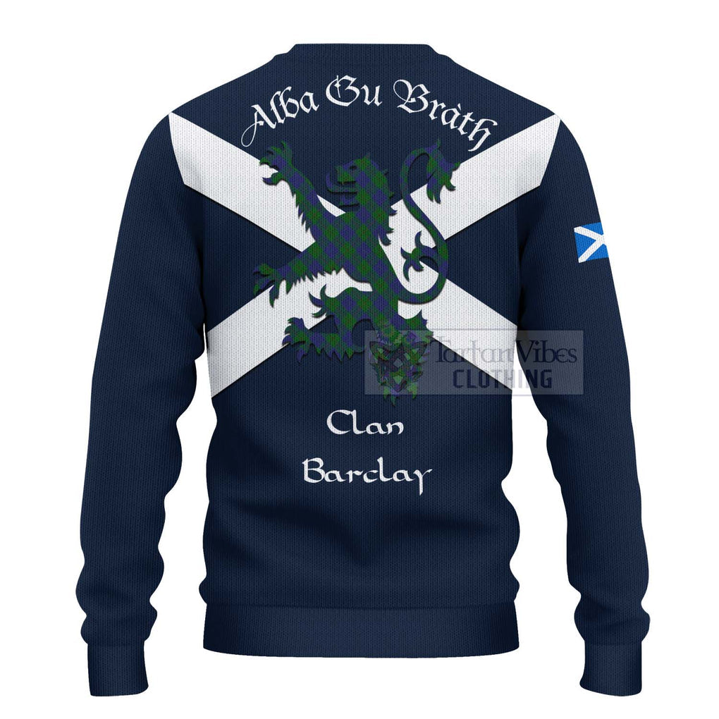 Tartan Vibes Clothing Barclay Tartan Lion Rampant Knitted Sweater – Proudly Display Your Heritage with Alba Gu Brath and Clan Name