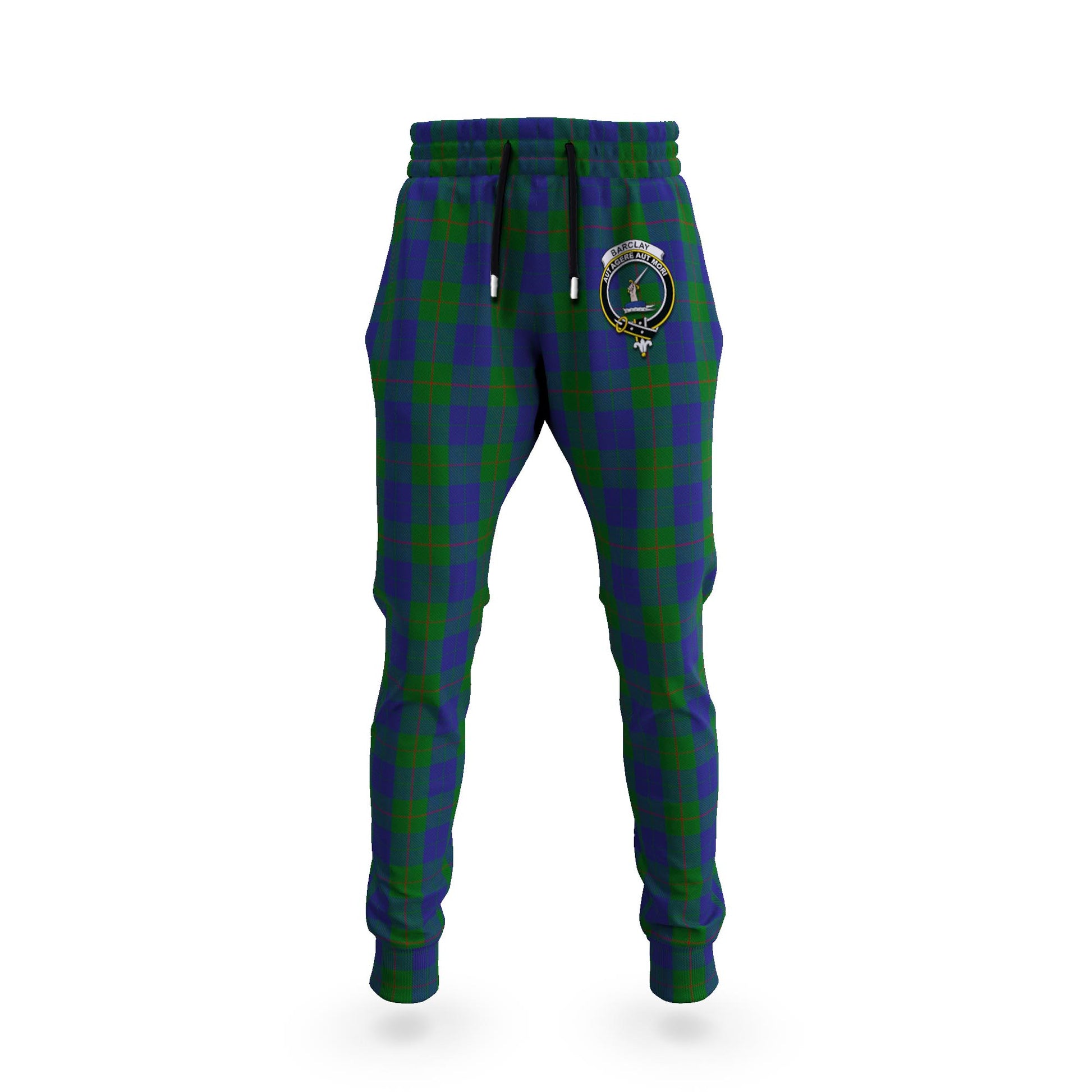 Barclay Tartan Joggers Pants with Family Crest - Tartanvibesclothing