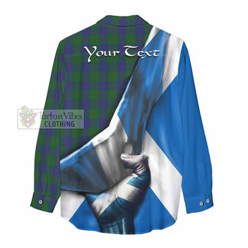 Barclay Tartan Women's Casual Shirt with Family Crest Scotland Patriotic Style