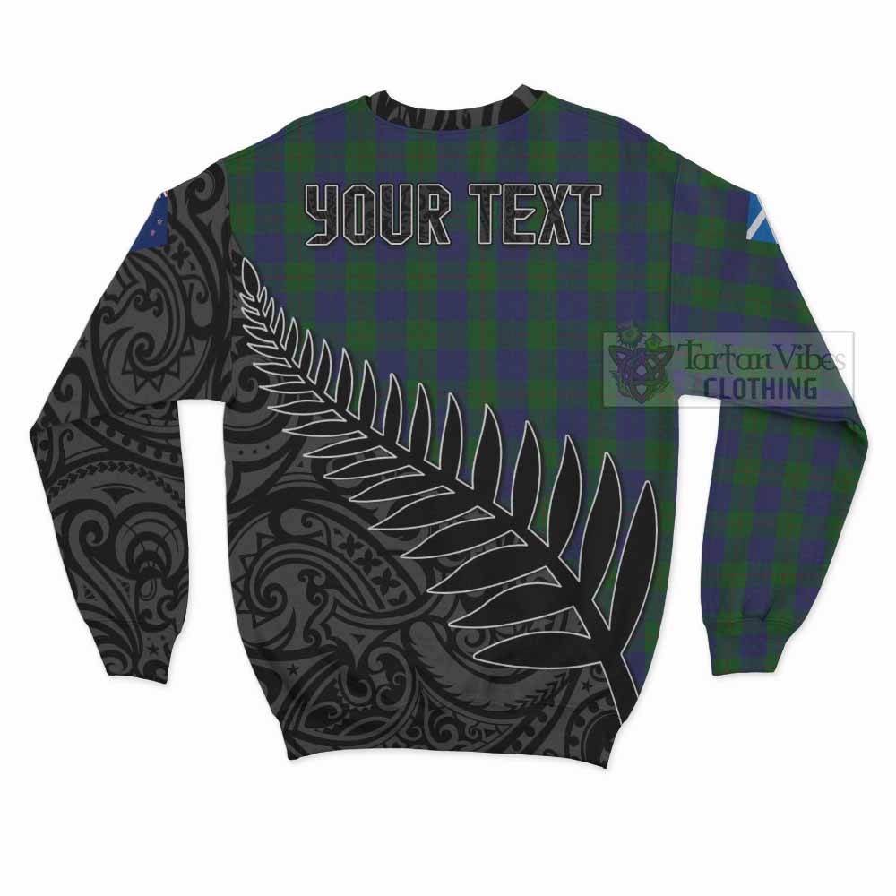 Tartan Vibes Clothing Barclay Crest Tartan Sweatshirt with New Zealand Silver Fern Half Style