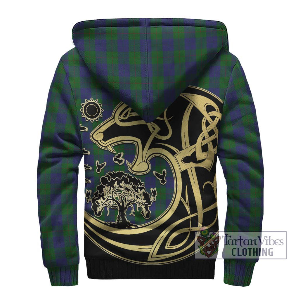 Barclay Tartan Sherpa Hoodie with Family Crest Celtic Wolf Style - Tartan Vibes Clothing