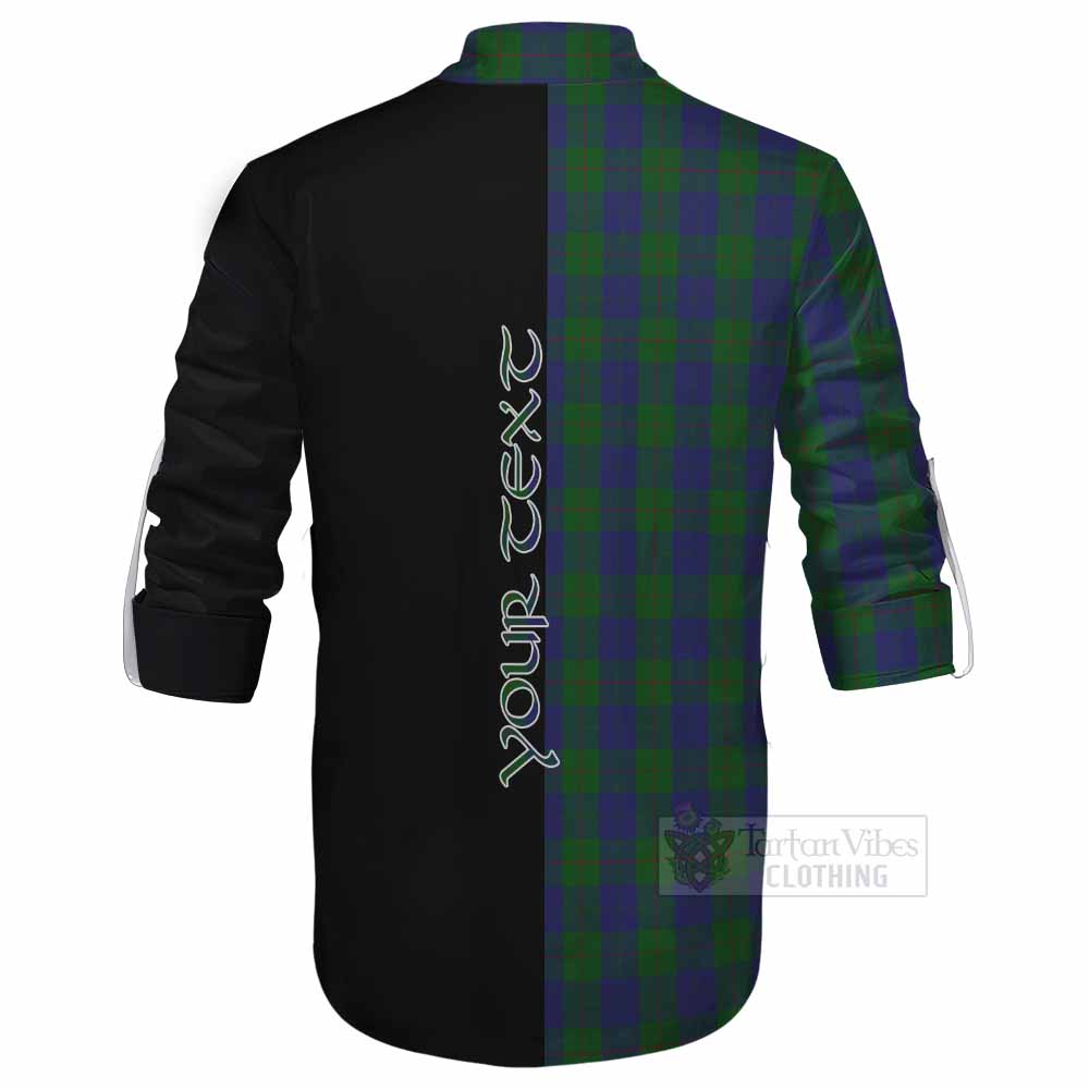 Tartan Vibes Clothing Barclay Tartan Ghillie Kilt Shirt with Family Crest and Half Of Me Style