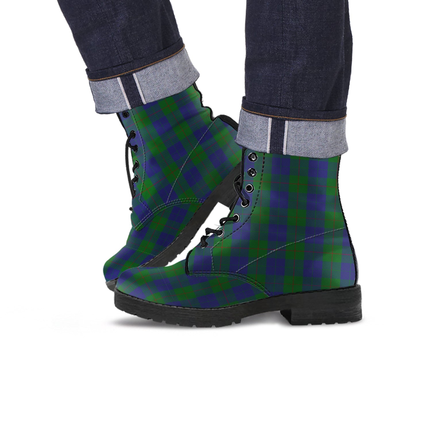 Barclay Tartan Leather Boots - Tartanvibesclothing