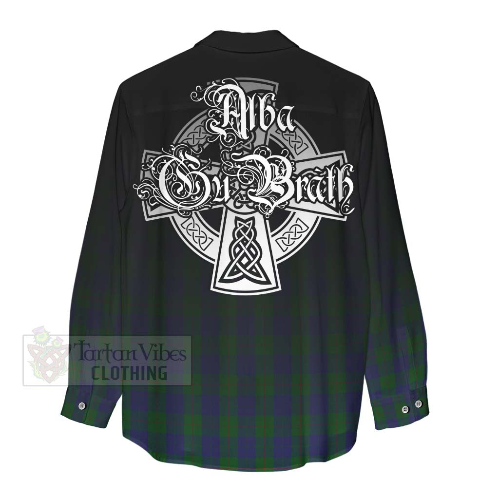 Tartan Vibes Clothing Barclay Tartan Women's Casual Shirt Featuring Alba Gu Brath Family Crest Celtic Inspired