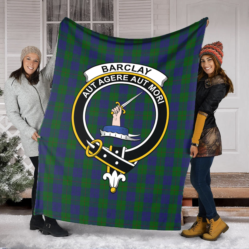 Barclay Tartan Blanket with Family Crest - Tartanvibesclothing