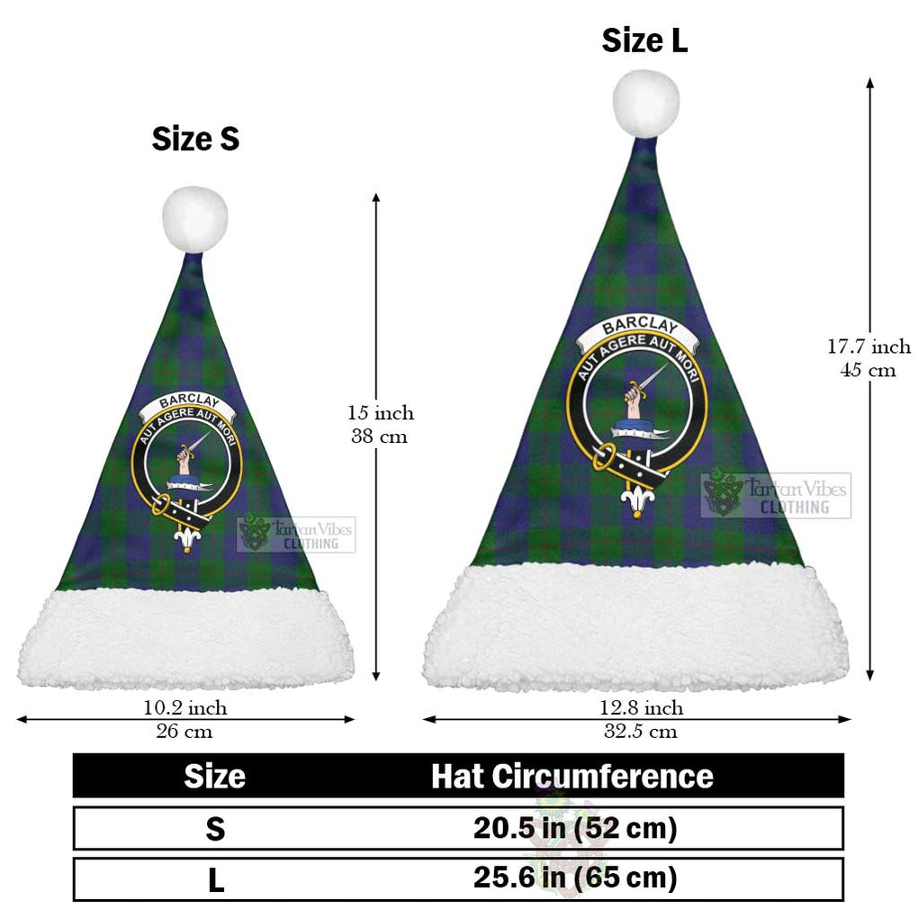 Tartan Vibes Clothing Barclay Tartan Christmas Santa Hats with Family Crest