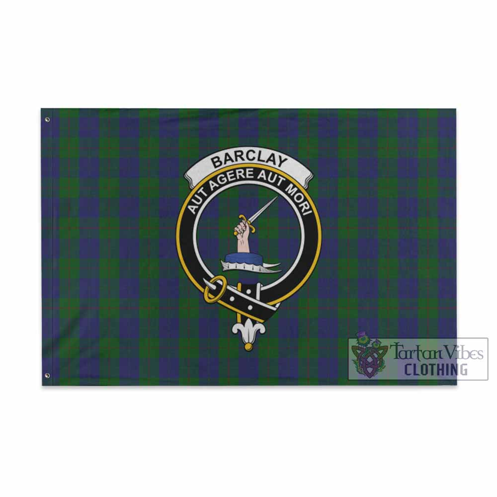 Tartan Vibes Clothing Barclay Tartan House Flag with Family Crest