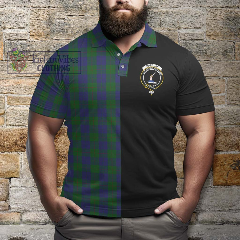 Barclay Tartan Polo Shirt with Family Crest and Half Of Me Style - Tartanvibesclothing Shop