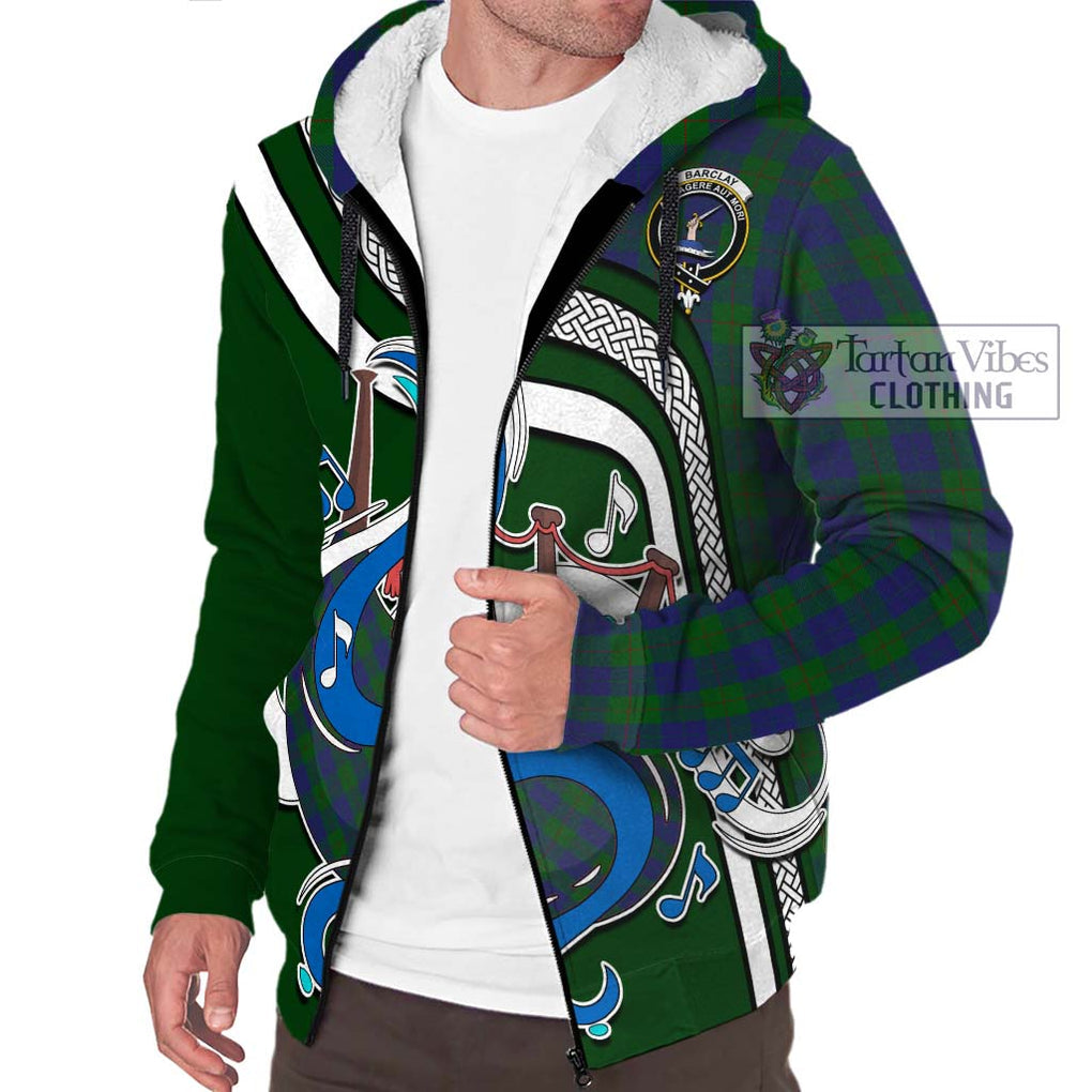 Barclay Tartan Sherpa Hoodie with Epic Bagpipe Style Unisex - Tartanvibesclothing Shop