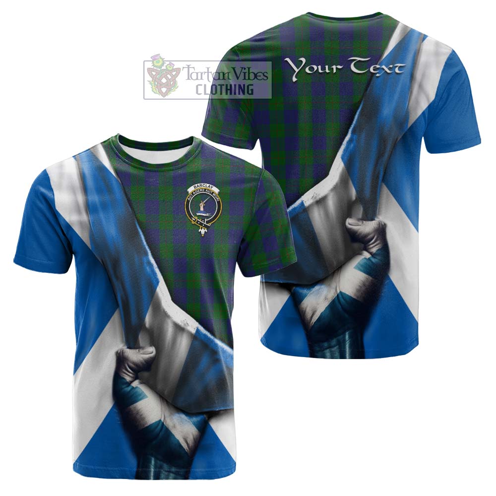 Tartan Vibes Clothing Barclay Tartan Cotton T-shirt with Family Crest Scotland Patriotic Style