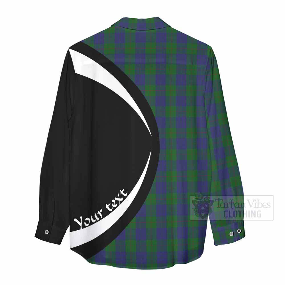 Tartan Vibes Clothing Barclay Tartan Women's Casual Shirt with Family Crest Circle Style