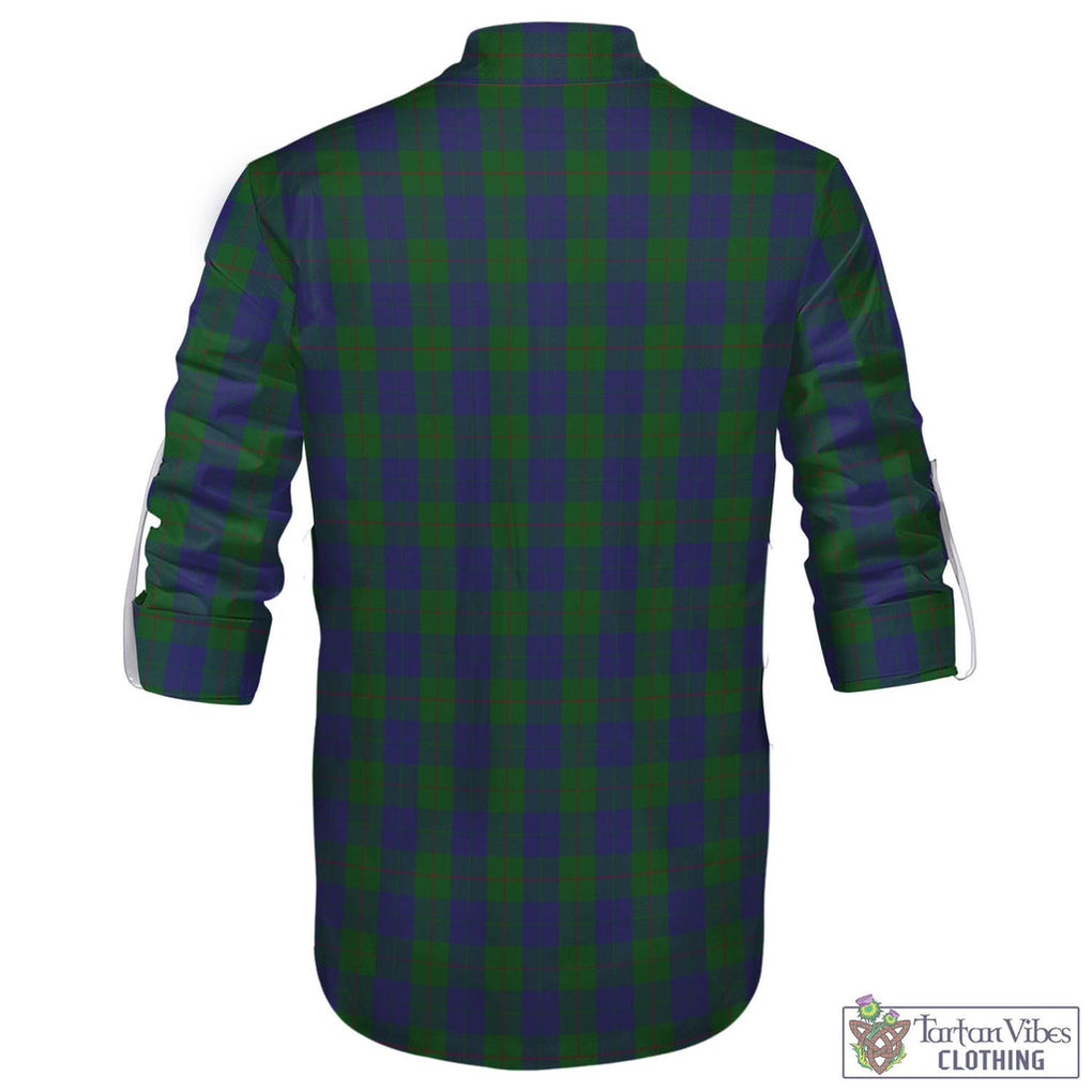 Tartan Vibes Clothing Barclay Tartan Men's Scottish Traditional Jacobite Ghillie Kilt Shirt with Family Crest