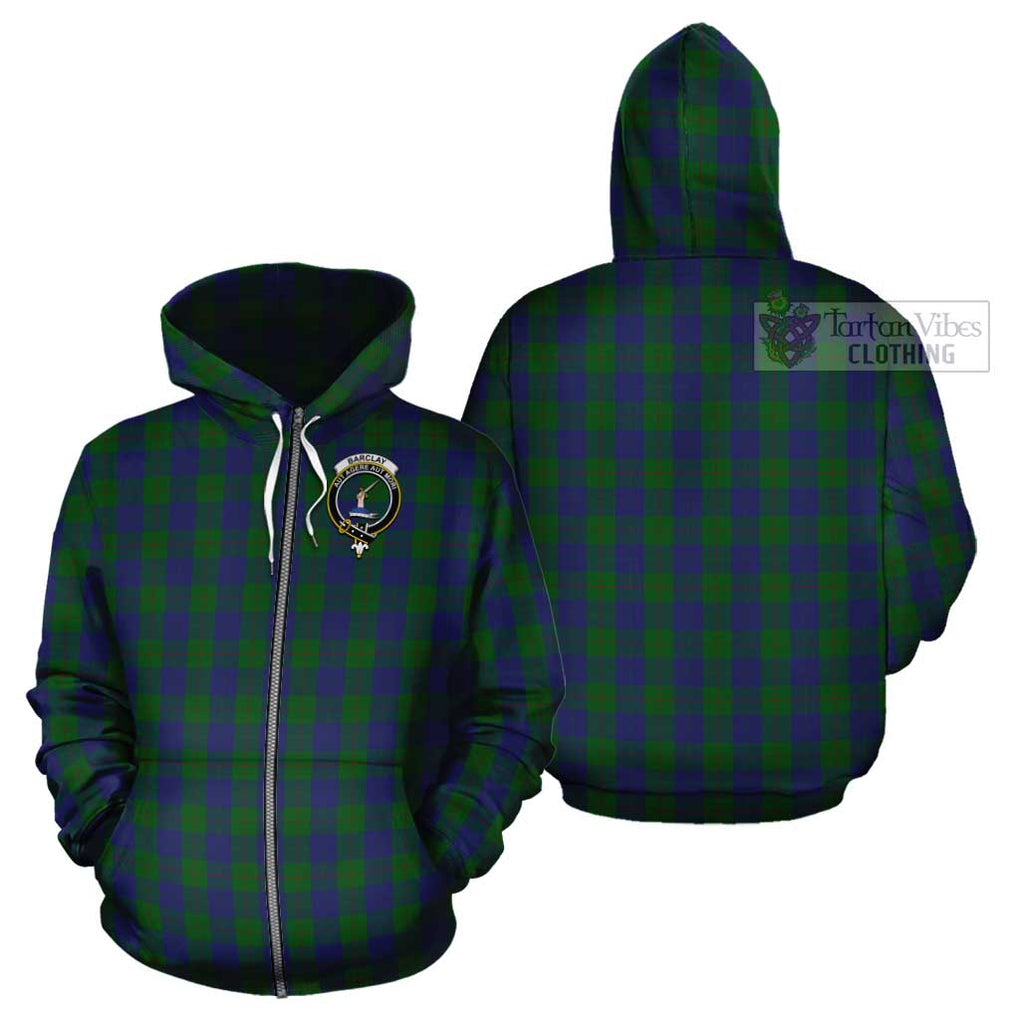 Barclay Tartan Cotton Hoodie with Family Crest Zip Hoodie - Tartan Vibes Clothing