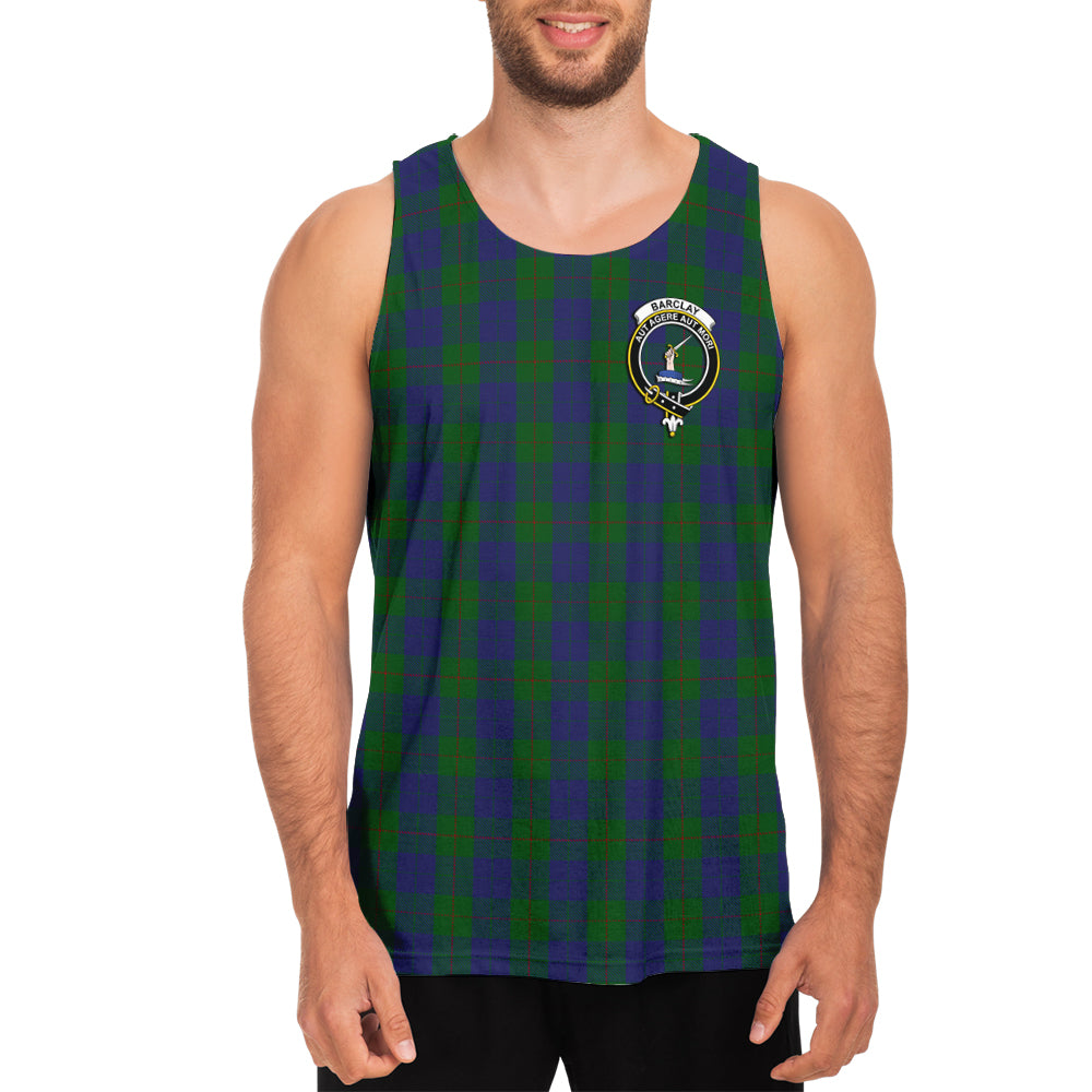 Barclay Tartan Mens Tank Top with Family Crest - Tartanvibesclothing