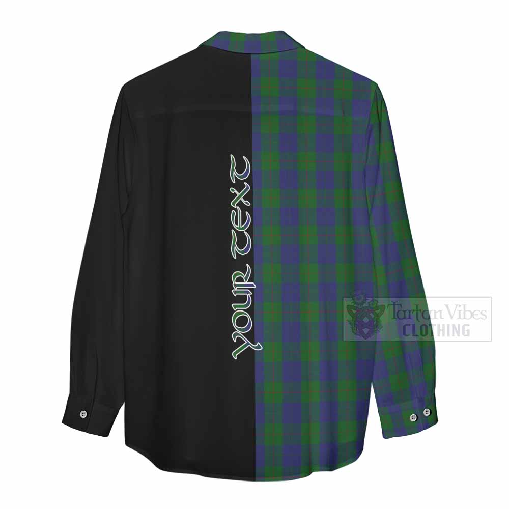 Tartan Vibes Clothing Barclay Tartan Women's Casual Shirt with Family Crest and Half Of Me Style