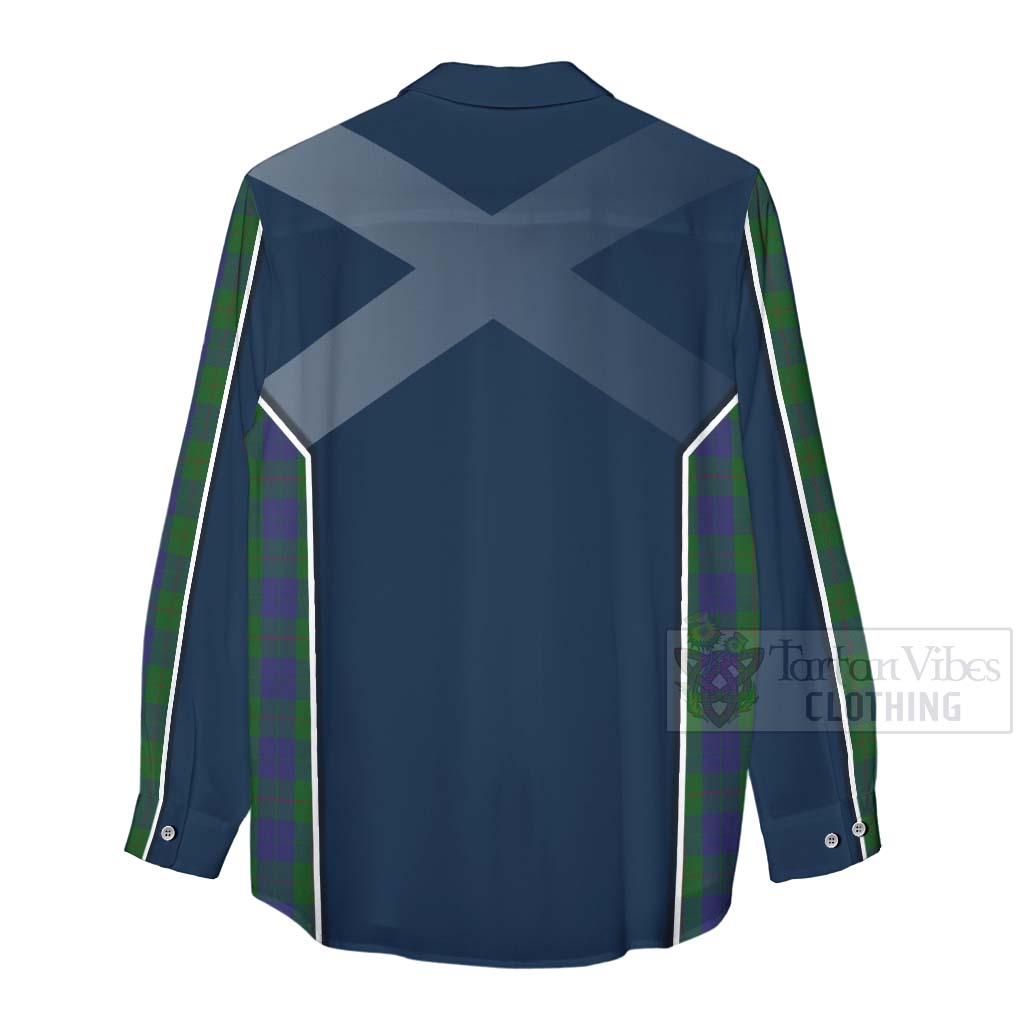 Tartan Vibes Clothing Barclay Tartan Women's Casual Shirt with Family Crest and Scottish Thistle Vibes Sport Style