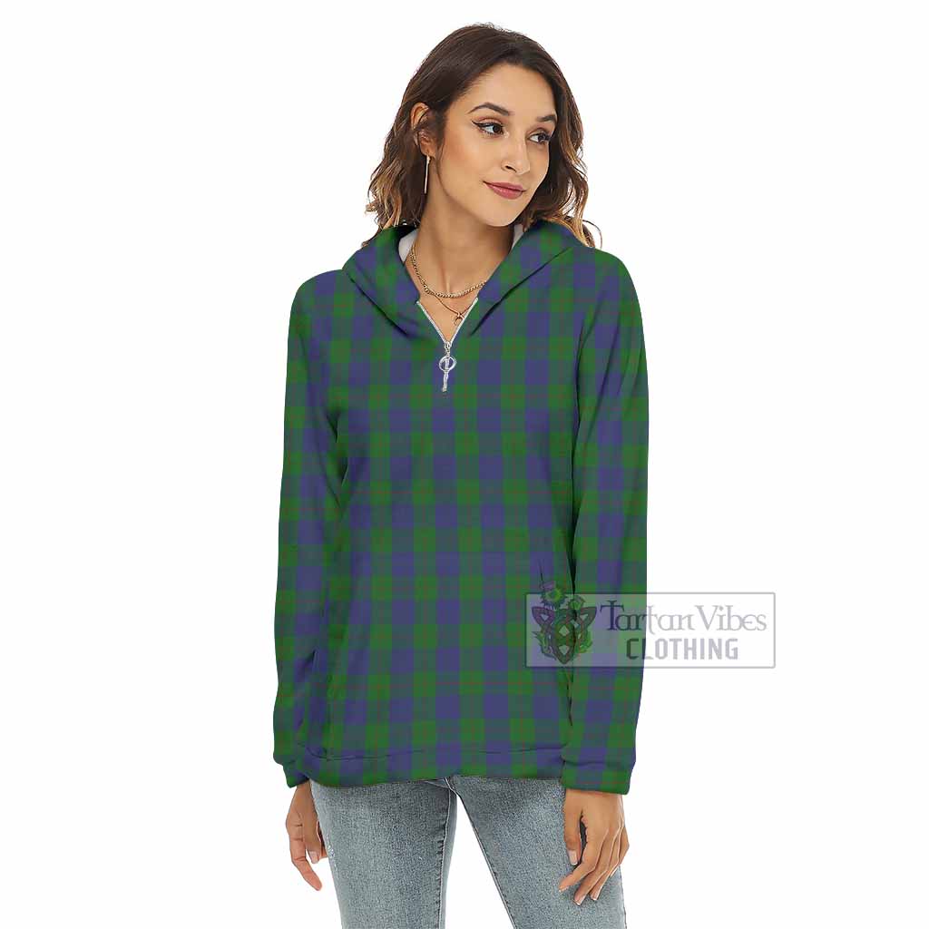 Tartan Vibes Clothing Barclay Tartan Women's Borg  Half Zip Fleece Hoodie