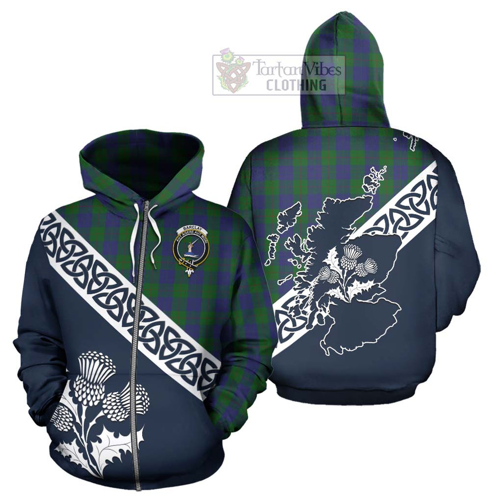 Tartan Vibes Clothing Barclay Tartan Hoodie Featuring Thistle and Scotland Map