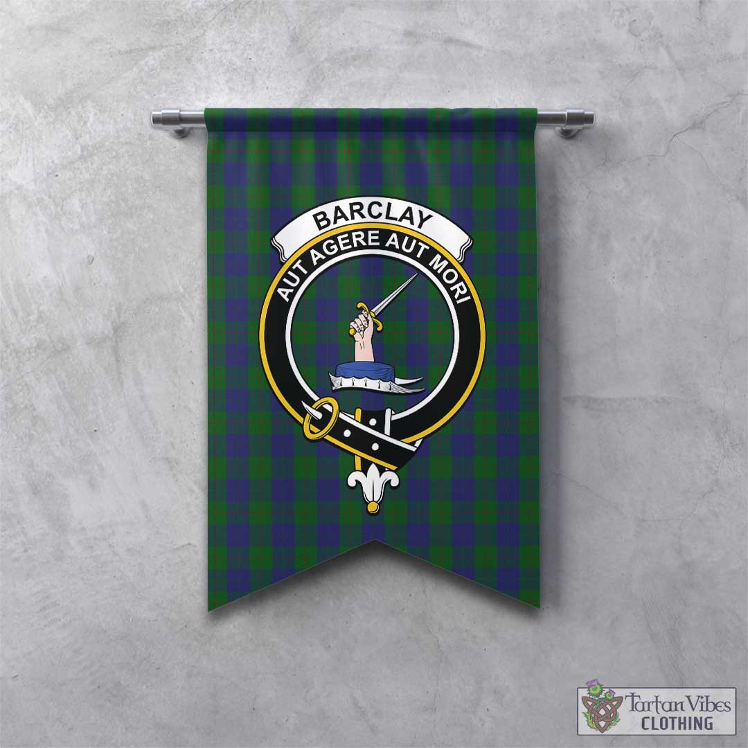 Tartan Vibes Clothing Barclay Tartan Gonfalon, Tartan Banner with Family Crest