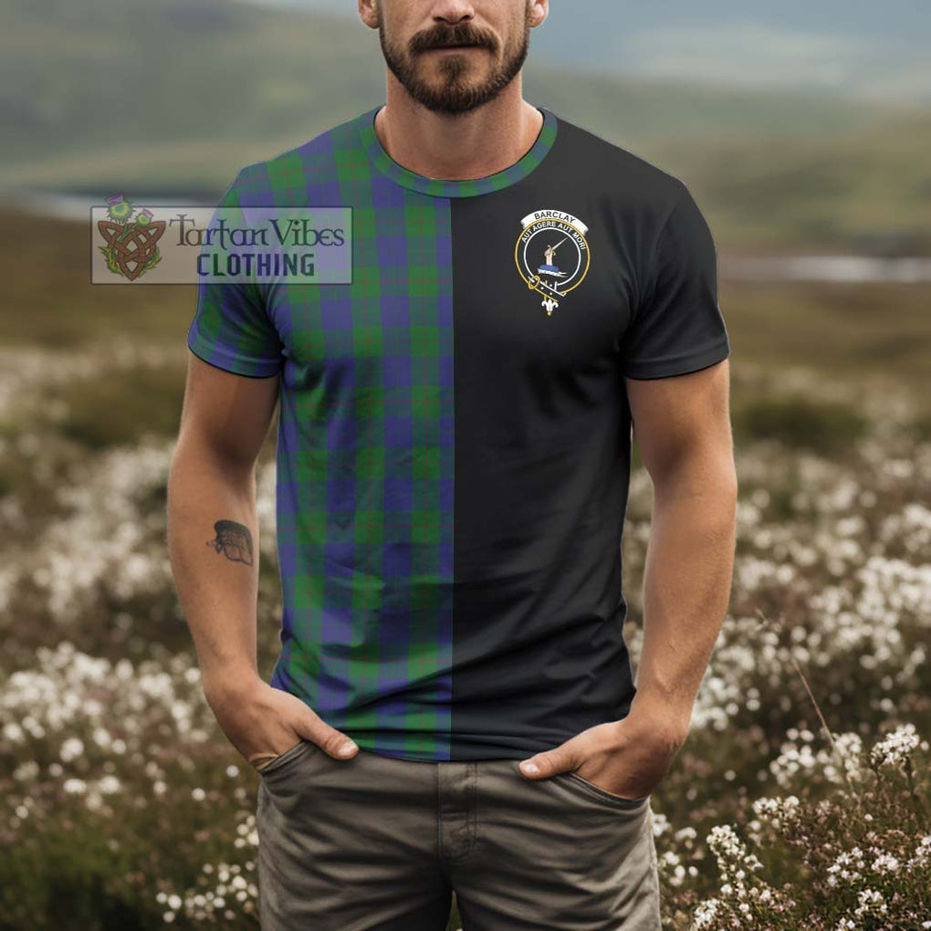 Barclay Tartan T-Shirt with Family Crest and Half Of Me Style - Tartanvibesclothing Shop