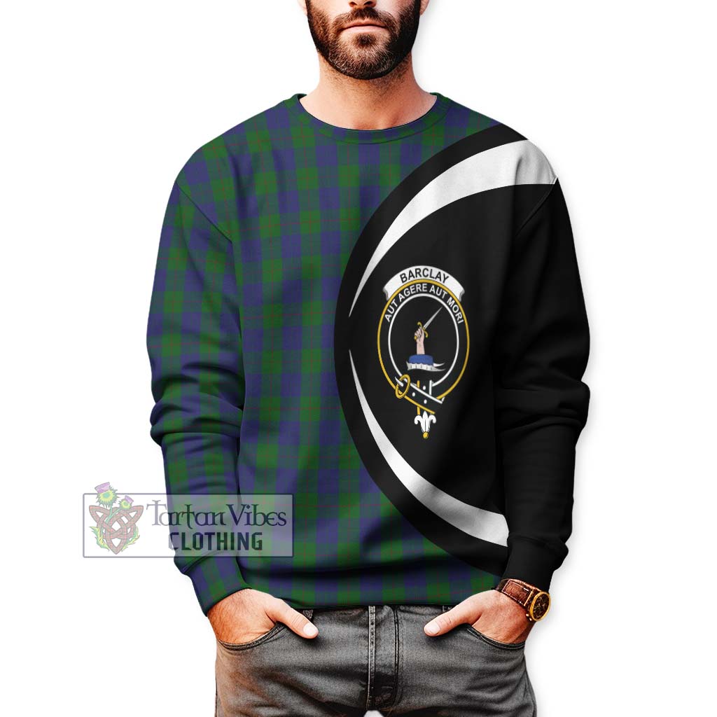 Barclay Tartan Sweatshirt with Family Crest Circle Style - Tartan Vibes Clothing