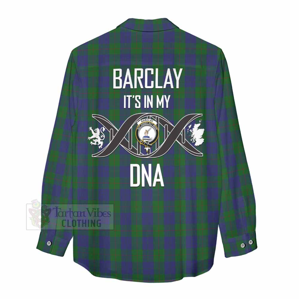 Tartan Vibes Clothing Barclay Tartan Women's Casual Shirt with Family Crest DNA In Me Style