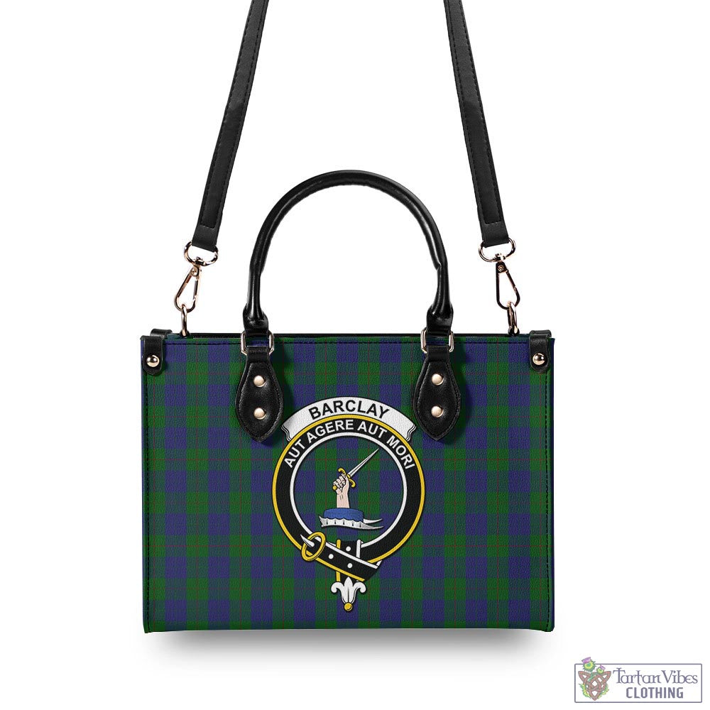 Tartan Vibes Clothing Barclay Tartan Luxury Leather Handbags with Family Crest