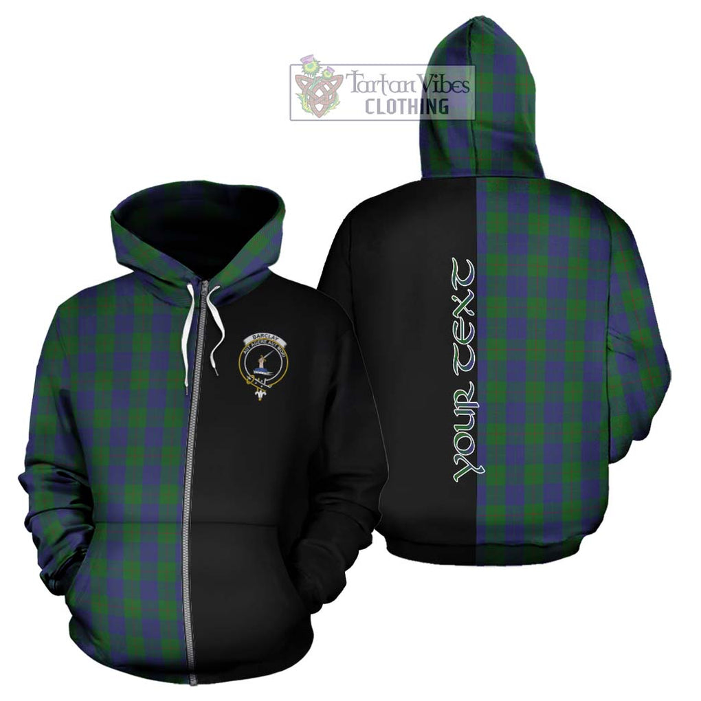 Barclay Tartan Hoodie with Family Crest and Half Of Me Style - Tartanvibesclothing Shop