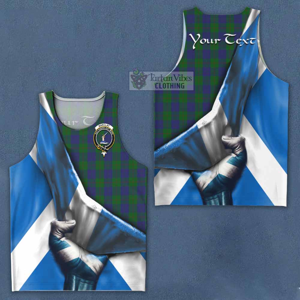 Tartan Vibes Clothing Barclay Tartan Men's Tank Top with Family Crest Scotland Patriotic Style