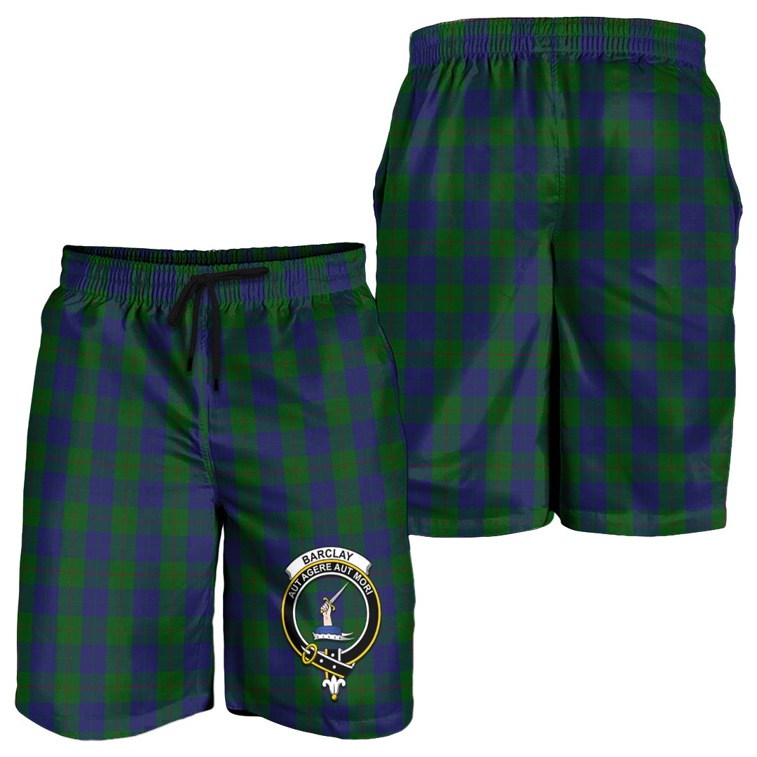 Barclay Tartan Mens Shorts with Family Crest - Tartanvibesclothing