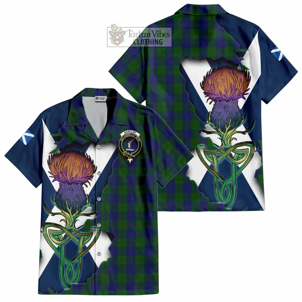 Barclay Tartan Family Crest Hawaiian Shirt Scottish Thistle Celtic Inspired - Tartan Vibes Clothing