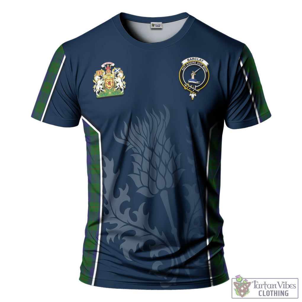 Tartan Vibes Clothing Barclay Tartan T-Shirt with Family Crest and Scottish Thistle Vibes Sport Style