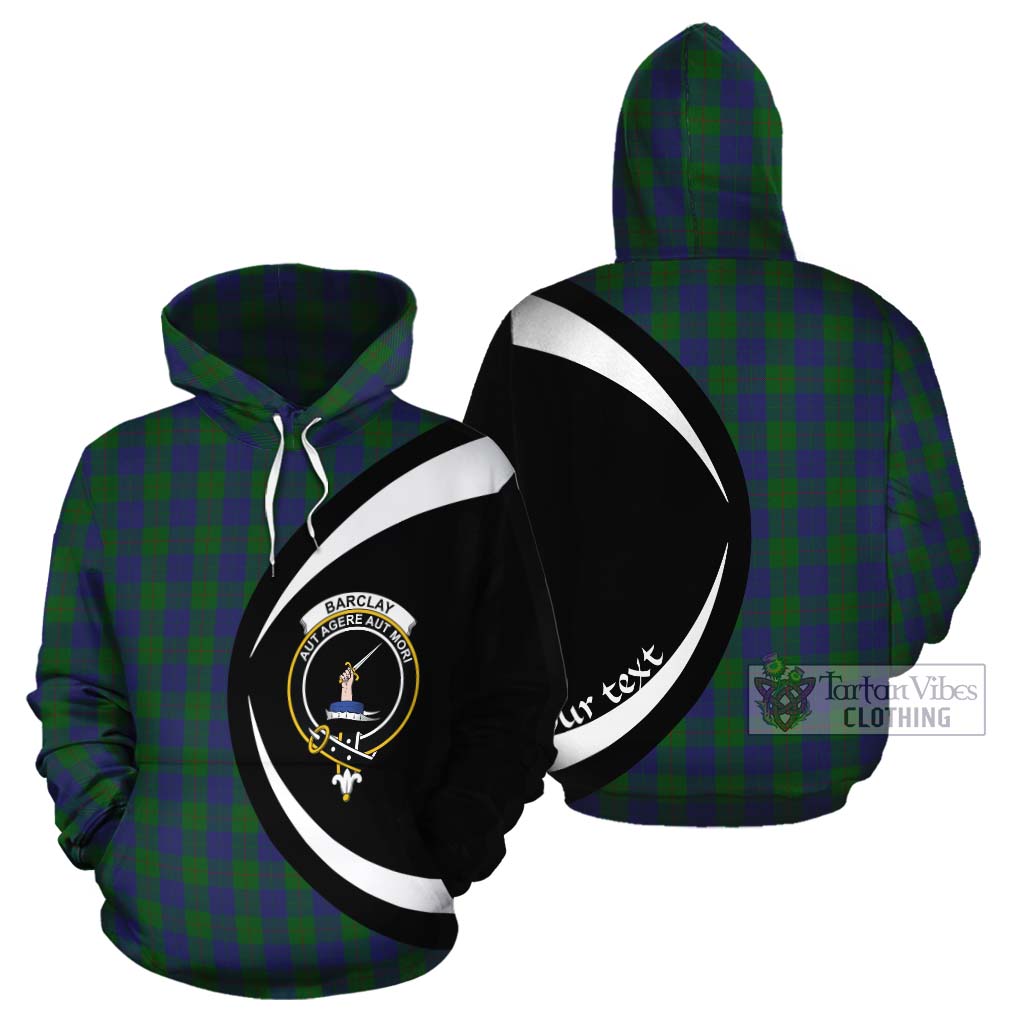 Tartan Vibes Clothing Barclay Tartan Cotton Hoodie with Family Crest Circle Style