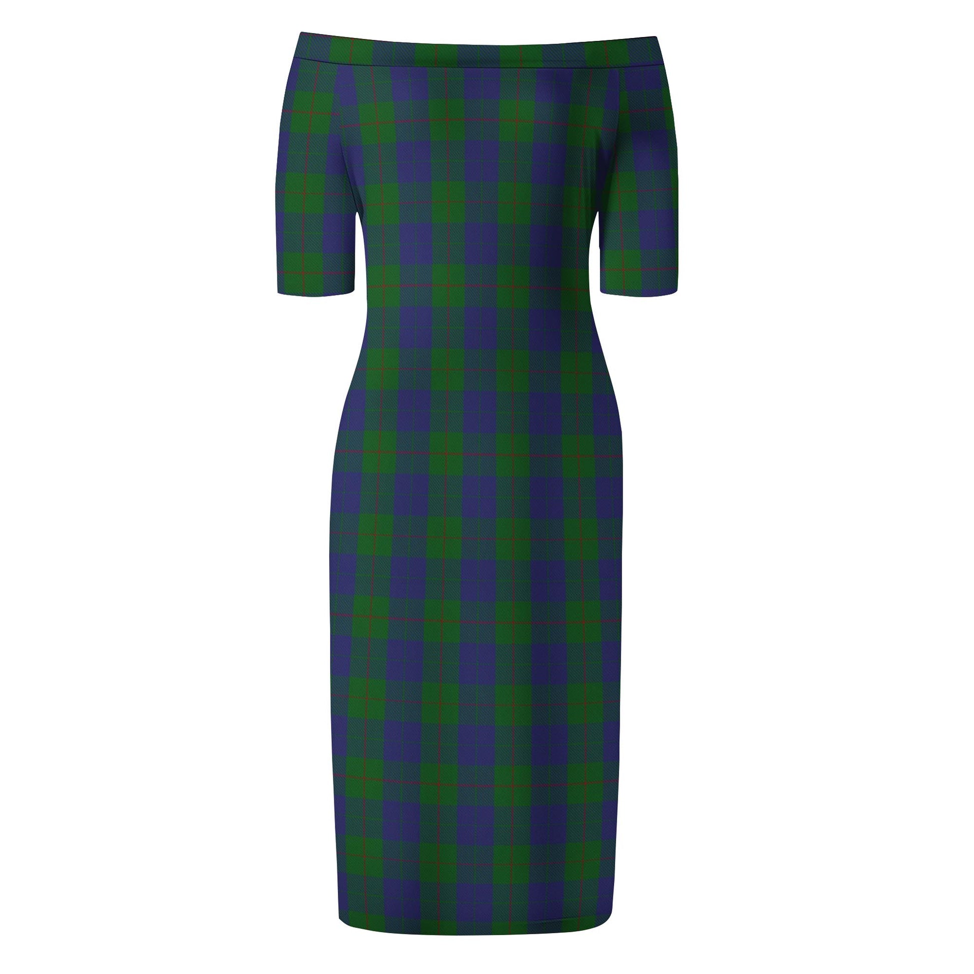 Barclay Tartan Off Shoulder Lady Dress - Tartanvibesclothing