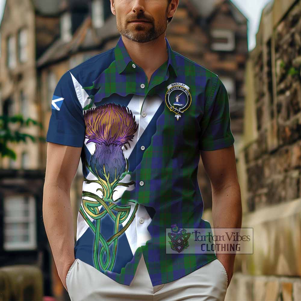 Barclay Tartan Family Crest Hawaiian Shirt Scottish Thistle Celtic Inspired - Tartan Vibes Clothing