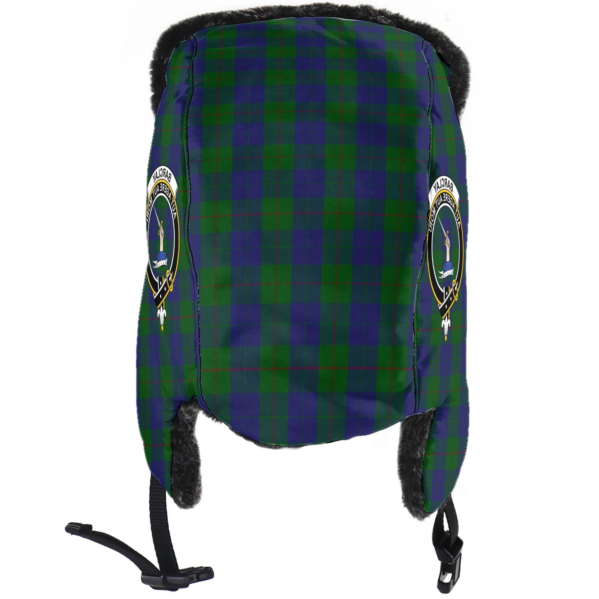 Barclay Tartan Winter Trapper Hat with Family Crest - Tartanvibesclothing