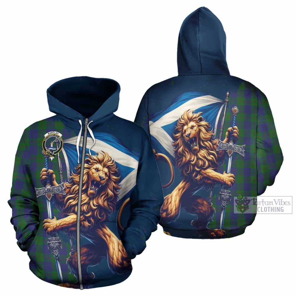 Barclay Tartan Family Crest Hoodie with Scottish Majestic Lion