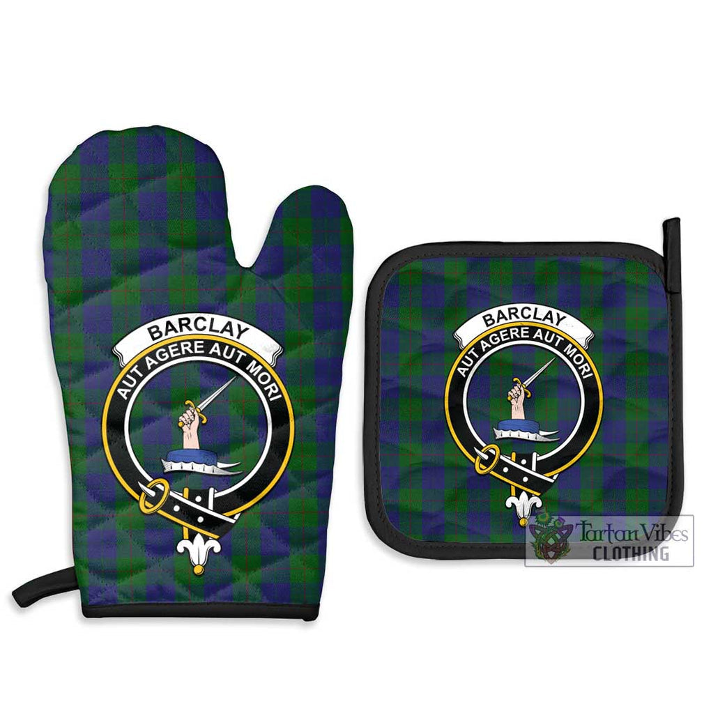 Barclay Tartan Combo Oven Mitt & Pot-Holder with Family Crest Combo 1 Oven Mitt & 2 Pot-Holder Black - Tartan Vibes Clothing