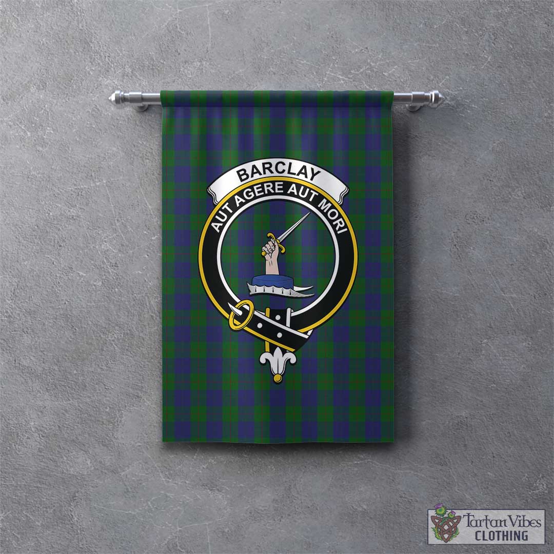 Tartan Vibes Clothing Barclay Tartan Gonfalon, Tartan Banner with Family Crest