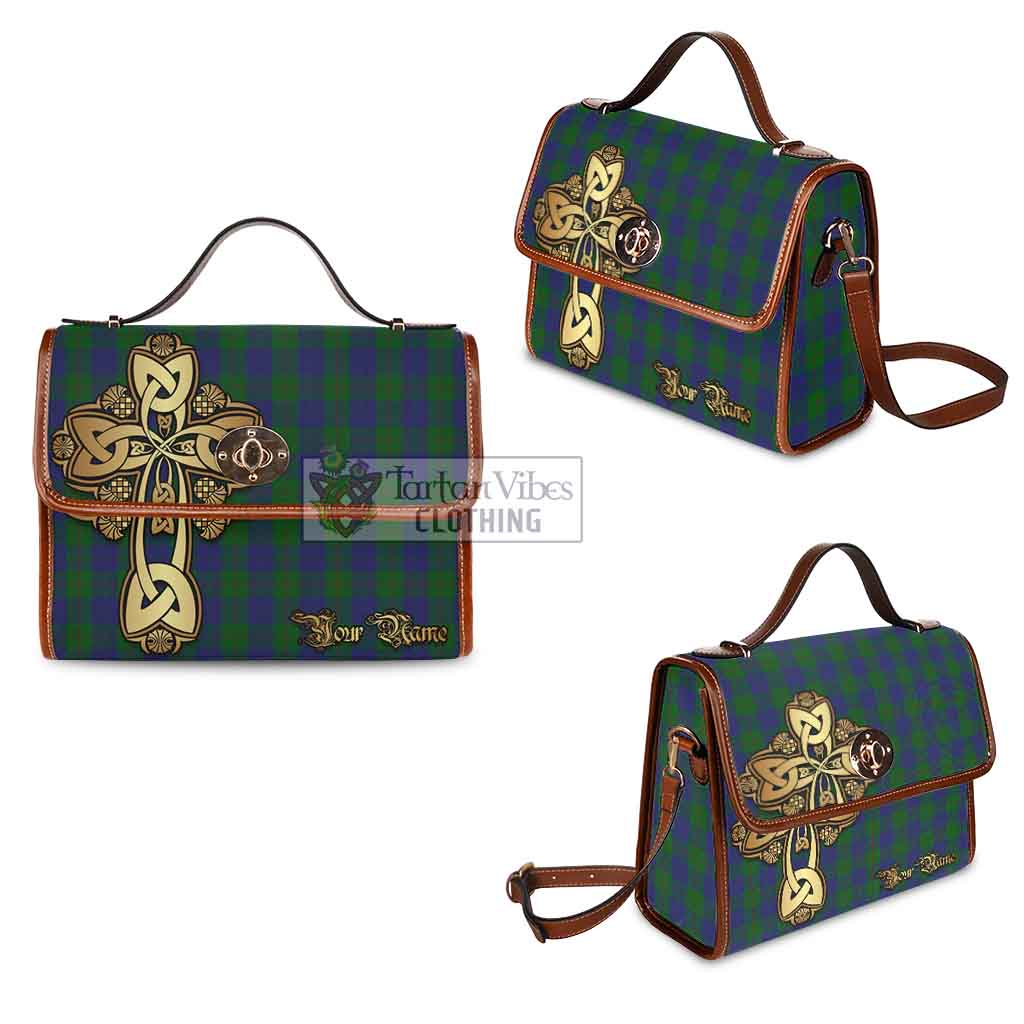 Tartan Vibes Clothing Barclay Tartan Waterproof Canvas Bag Golden Thistle Celtic Cross Style