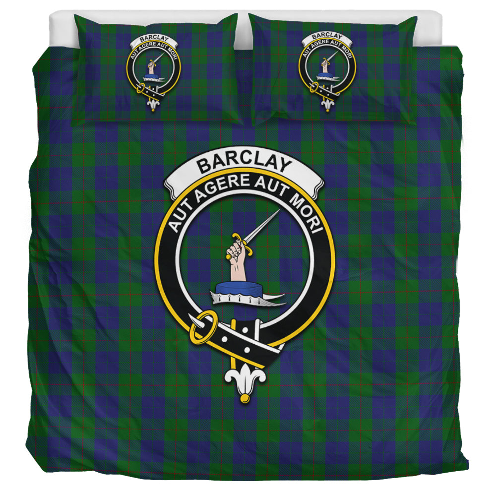 Barclay Tartan Bedding Set with Family Crest UK Bedding Set UK Super King 104*94 inch - Tartan Vibes Clothing