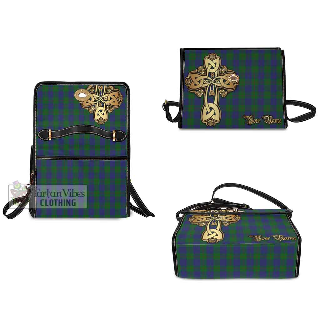 Tartan Vibes Clothing Barclay Tartan Waterproof Canvas Bag Golden Thistle Celtic Cross Style