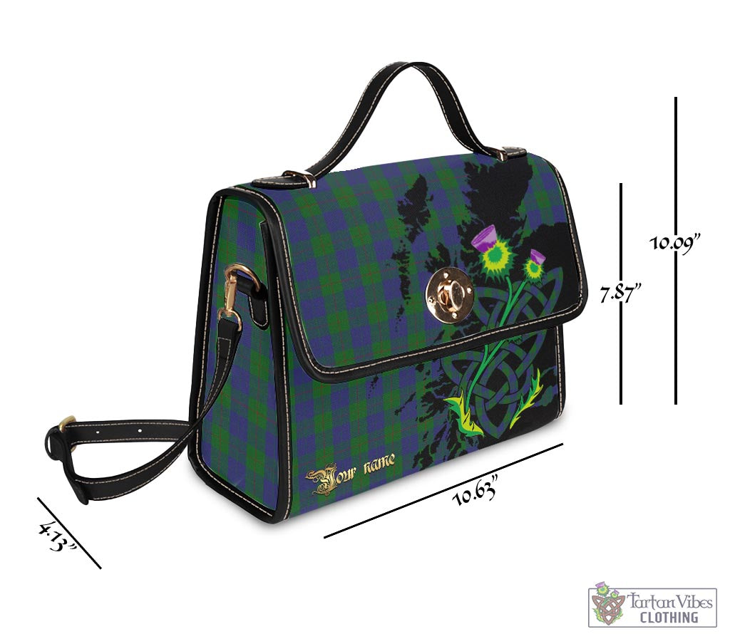 Tartan Vibes Clothing Barclay Tartan Waterproof Canvas Bag with Scotland Map and Thistle Celtic Accents